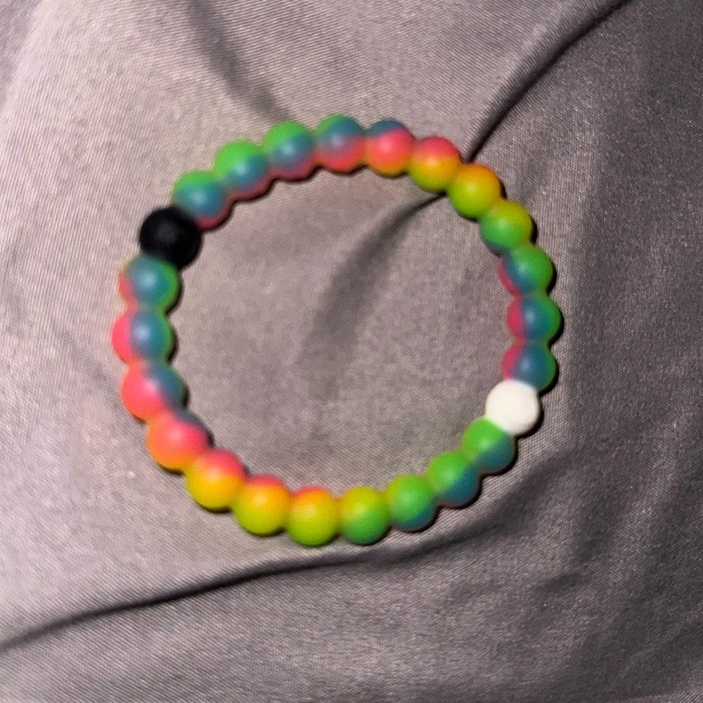 Make-A-Wish Lokai neon swirl silicone bracelet